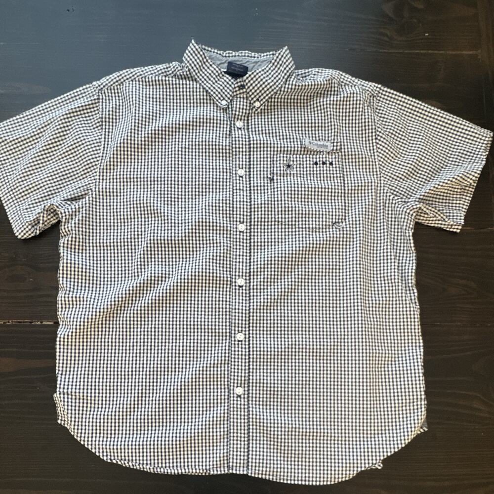 Columbia Men's Blue Short Sleeve Dallas Cowboys PFG Shirt